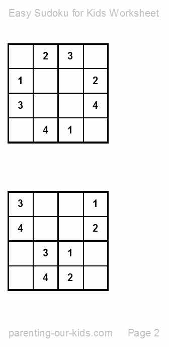 easy sudoku printouts