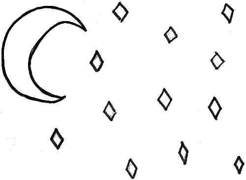 night sky coloring page